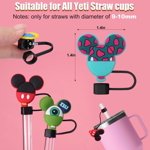 Minnie Mouse Straw Topper/Cover, NEW, Fits 10mm Straw - Picture 8 of 9
